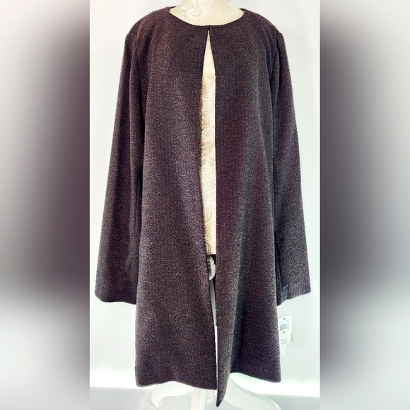 Amanda + Chelsea brown tweed topper jacket - Picture 1 of 10